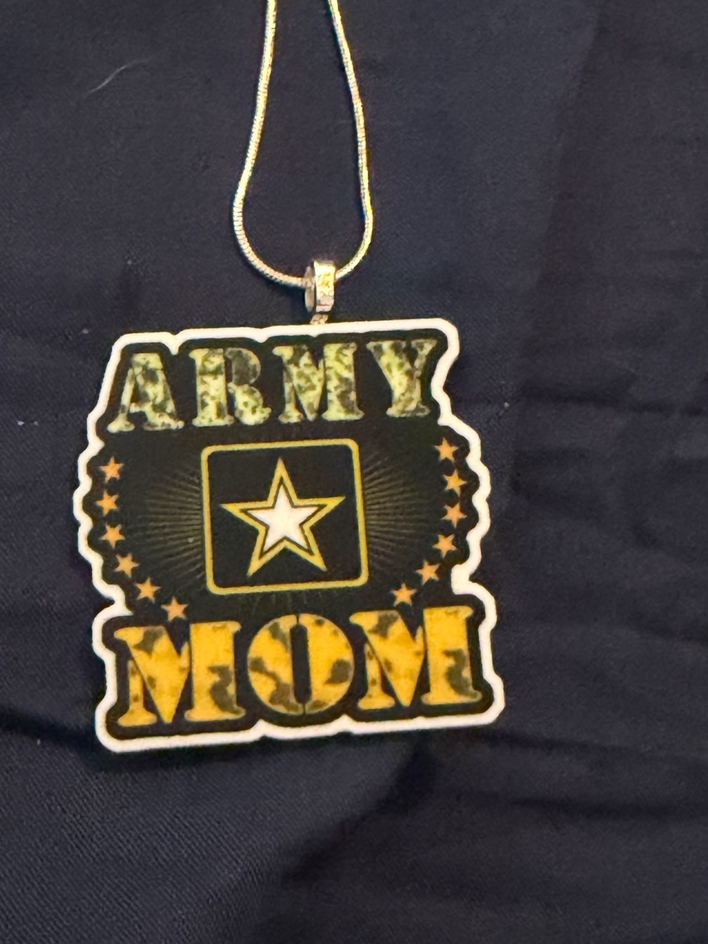 Army Mom Pendant Necklace - Yellow and Black